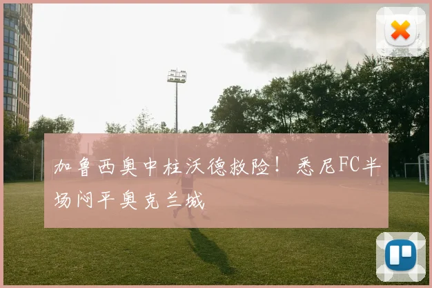 加鲁西奥中柱沃德救险！悉尼FC半场闷平奥克兰城